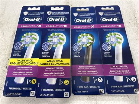 4 SEALED BOXES OF ORAL-B BRUSH HEADS