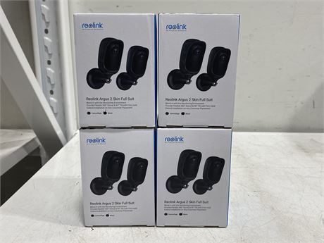(4 NEW) REOLINK ARGUS 2 SKIN FULL SUIT OUTDOOR CAMERAS