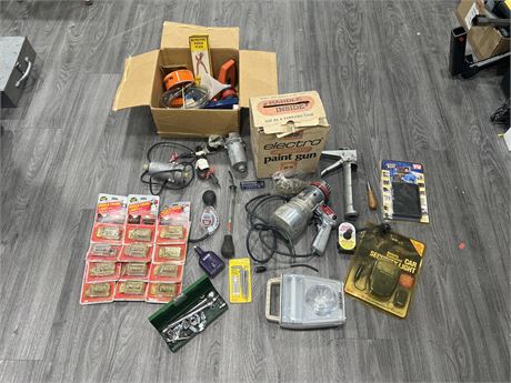 LOT OF ASSORTED TOOLS & ECT - SOME NEW