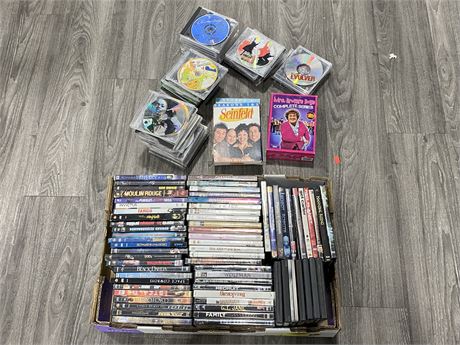 LOT OF DVDS & CDS