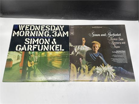 2 MISC SIMON AND GARFUNKEL RECORDS - VG (SLIGHTLY SCRATCHED)