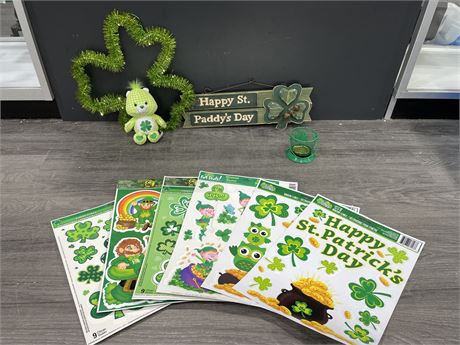 ST. PATRICKS DAY LOT (SIGN IS 19”X8”)