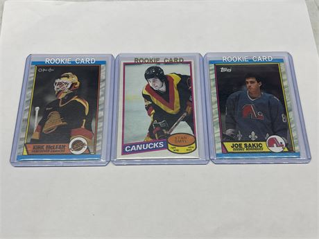 3 NHL ROOKIE CARDS