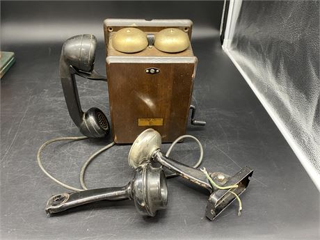 ANTIQUE NORTHERN ELECTRIC PHONE (W/ACCESSORIES)