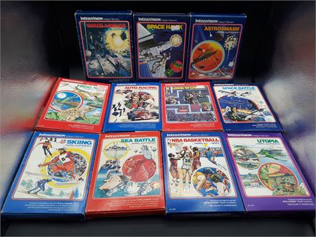 COLLECTION OF INTELLIVISION GAMES - CIB - VERY GOOD CONDITION
