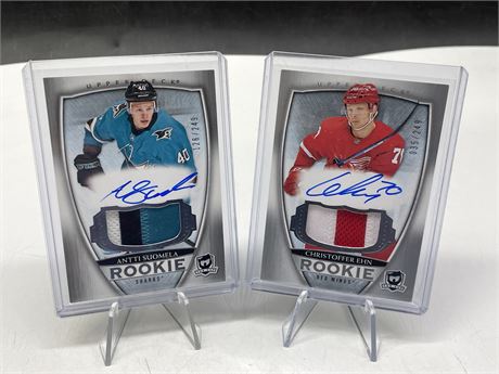2 UPPER DECK THE CUP PATCH / AUTOGRAPH ROOKIE CARDS