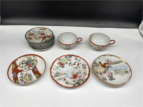 LOT OF JAPANESE PORCELAIN CHINA FROM EARLY 1900’s - ONE PLATE HAS A SMALL CHIP