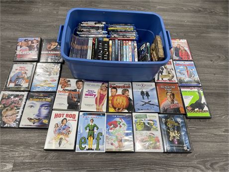 LARGE LOT OF DVD’S & 20 BLU RAYS
