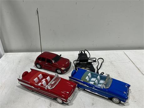 RC PT CRUISER & 2 PLASTIC MODEL CARS 1:18 SCALE