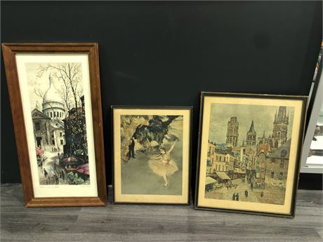 3 SMALL ANTIQUE PICTURES