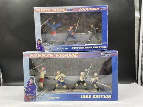 (2 SEALED) STARTING LINEUP FREEZE FRAME WAYNE GRETZKY 1998 EDITIONS NHL FIGURES