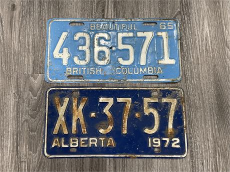 1965 BC PLATE / 1972 AB PLATE