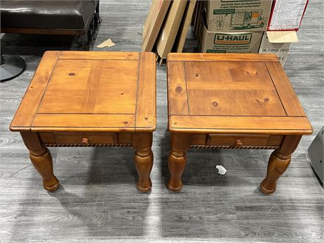 2 PINE SIDE TABLES (20” tall)
