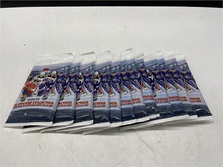 13 SEALED NHL TOPPS 2022/23 STICKER COLLECTION