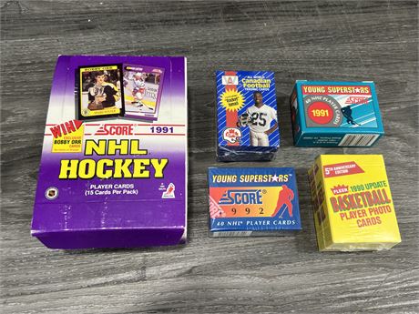 5 NEW / UNOPENED SPORT CARD SETS / BOXES