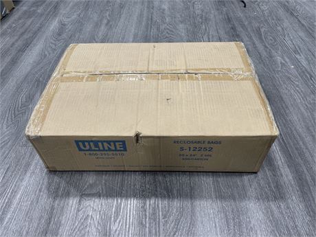 BOX OF 500 ULINE 20”x24” REUSABLE BAGS