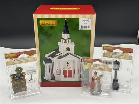 LEMAX CHRISTMAS CHURCH WITH 3 ACCESSORIES
