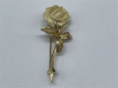 VINTAGE BOUCHER IVORY SIGNED + NUMBERED BROACH