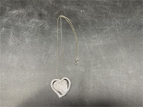 STERLING NECKLACE W/ HEART PENDANT