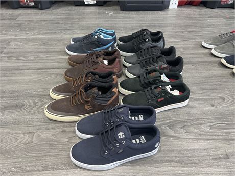 7 BRAND NEW PAIRS OF ETNIES SKATER SHOES - APPROX SIZES 8.5 - 9.5