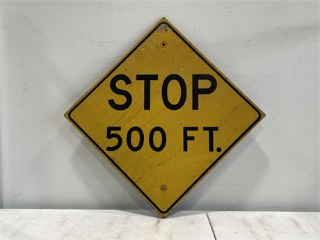 VINTAGE WOOD STOP SIGN (33”x33”)