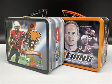 2 BC LIONS LUNCH BOXES