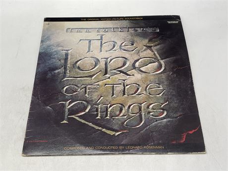 THE LORD OF THE RINGS OG CANADIAN 1978 PRESS - SOUNDTRACK 2 LP’S, GATEFOLD - VG+