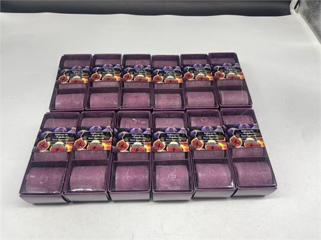 12PACKS OF 3 NEW MOROCCAN FIG MINI PILLAR CANDLES