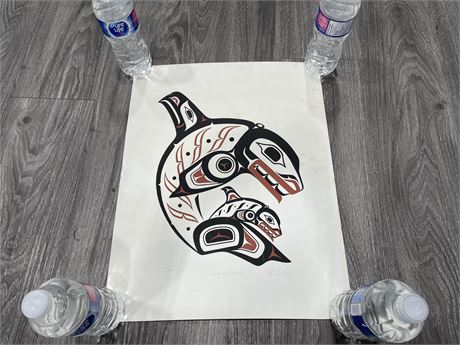 SIGNED NUMBERED CLARENCE MILLS INDIGENOUS PRINT HAIDA KILLER WHALE 15”x19”
