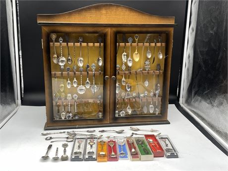 72 COLLECTOR SILVER SPOONS WITH WOODEN CASE