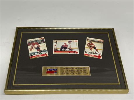 BOBBY ORR 3 FRAMED AUTOGRAPHED CARDS W/COA FROM GREAT NORTH RD
