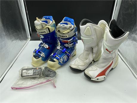 2 PAIRS OF SKIING / SNOWBOARD BOOTS