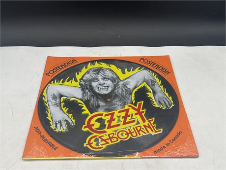 VERY RARE - SEALED OLD STOCK - OZZY OSBOURNE NON-PLAYABLE POSTER DISK