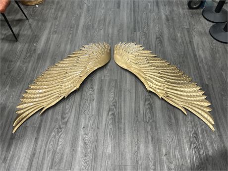 2 METAL GOLD WINGS WALL DECOR - EACH WING IS 55” LONG