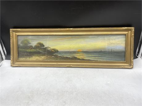 SIGNED OIL PAINTING 26”x8”
