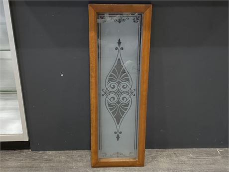 VINTAGE ART DECO STYLE ETCHED FRAME GLASS (12”X36”)
