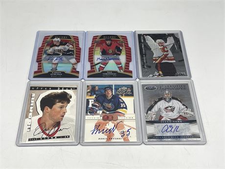 6 NHL AUTOS - SOME ROOKIES