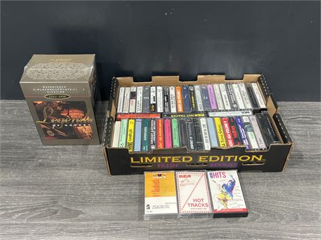 SEALED VHS SET - LEGENDS OF HOCKEY + 50 CASSETTES VARIOUS ARTIST RECORD PROMOS