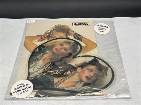 RARE UK PRESSING - MADONNA - INTO THE GROOVE - HEART SHAPED LP - EXCELLENT (E)