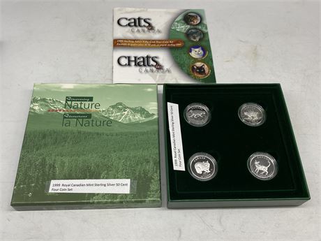 1999 ROYAL CANADIAN MINT STERLING SILVER 50 CENT FOUR COIN SET