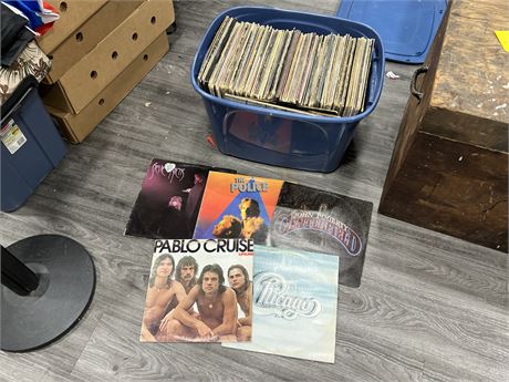 LARGE BOX OF SCRATCHED RECORDS