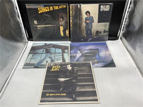 5 BILLY JOEL RECORDS - EXCELLENT (E)