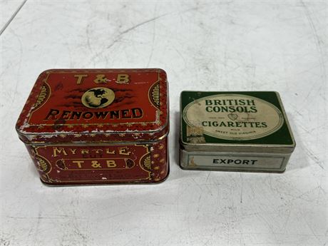 2 EARLY TOBACCO TINS
