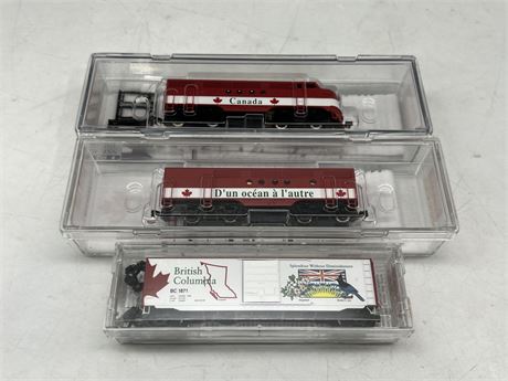 3 CANADIAN MICRO-TRAINS LINE IN BOX W/PRICES
