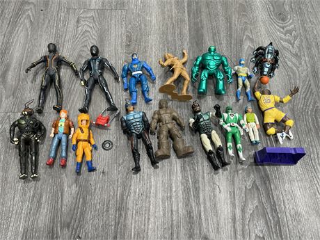 LOT OF 16 MISC VINTAGE ACTION FIGURES