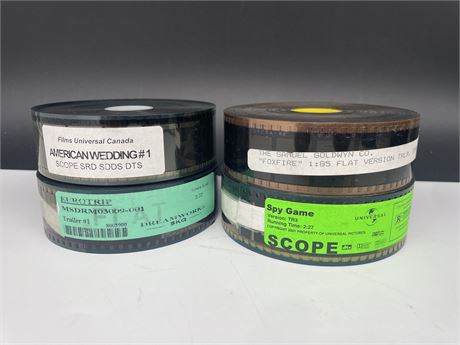 (4) 35MM MOVIE TRAILERS (TITLES IN PHOTO)