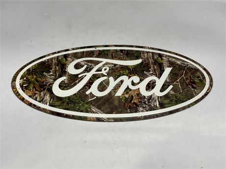 CAMO FORD TIN SIGN (20” wide)