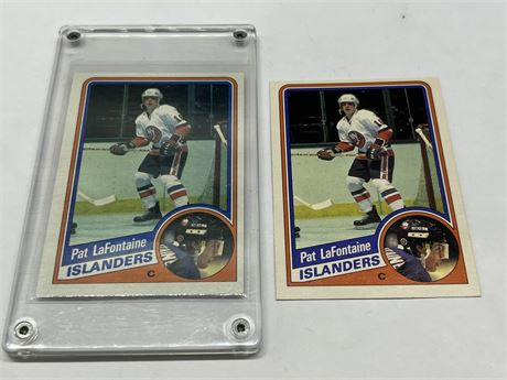 2 ROOKIE PAT LAFONTAINE CARDS - OPC & TOPPS