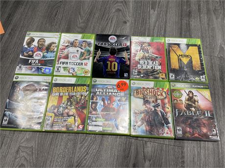 10 MISCELLANEOUS XBOX 360 GAMES (CONDITION VARIES)