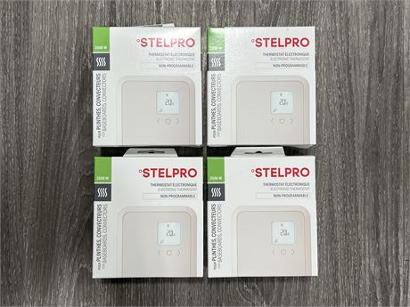 4 NEW 2500W STELPRO ELECTRONIC PROGRAMABLE THERMOSTATS